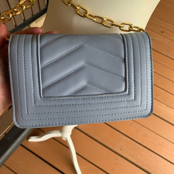 Bebe Katrina Quilted Crossbody-Blue Slate-Purse-NWT - Picture 7 of 15